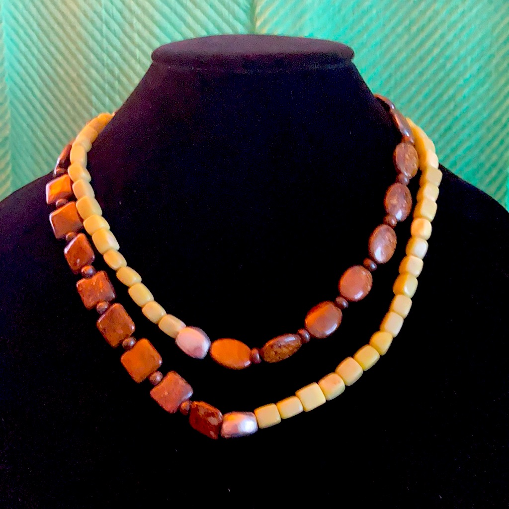 24” Bronzite & Jasper Necklace